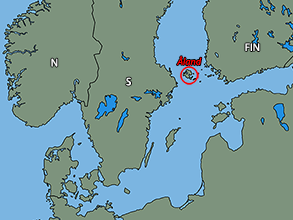 Lage von Aland in Skandinavien