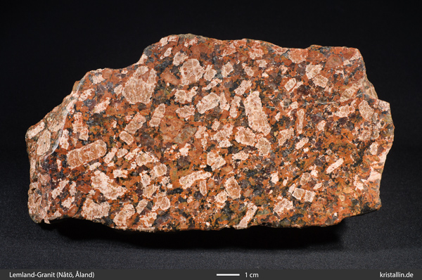 Typischer Lemland-Granit, geschnittene Probe