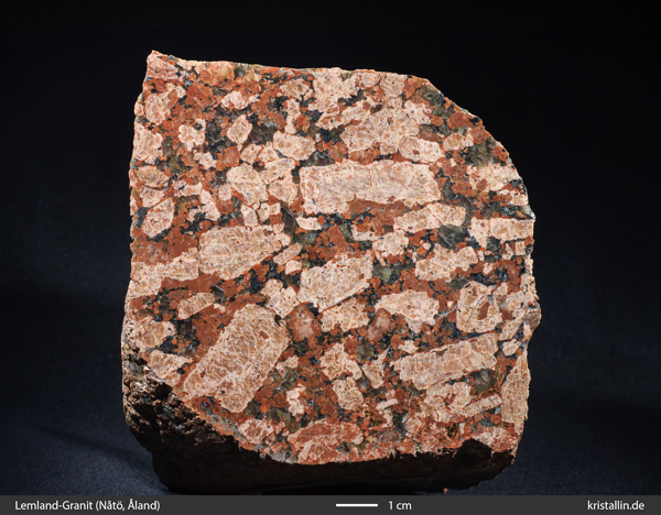 Typischer Lemland-Granit, geschnittene Probe