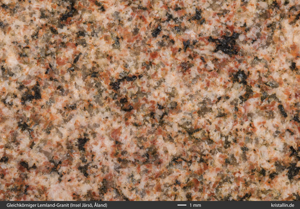 Gleichk&ouml;rniger Lemland-Granit (Aufnahme unter Wasser)