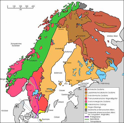 geologische bersichtskarte des Baltischen Schildes
