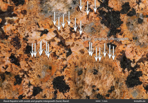 Graphic intergrowth in rapakivi