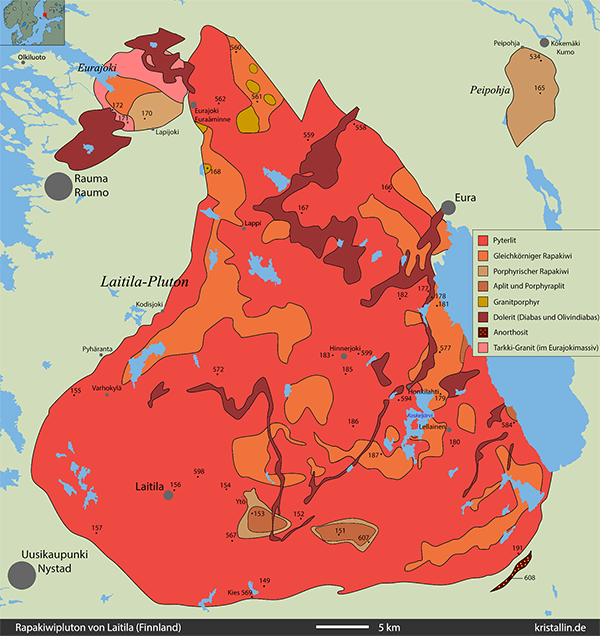 Vereinfachte geologische Karte von Latila