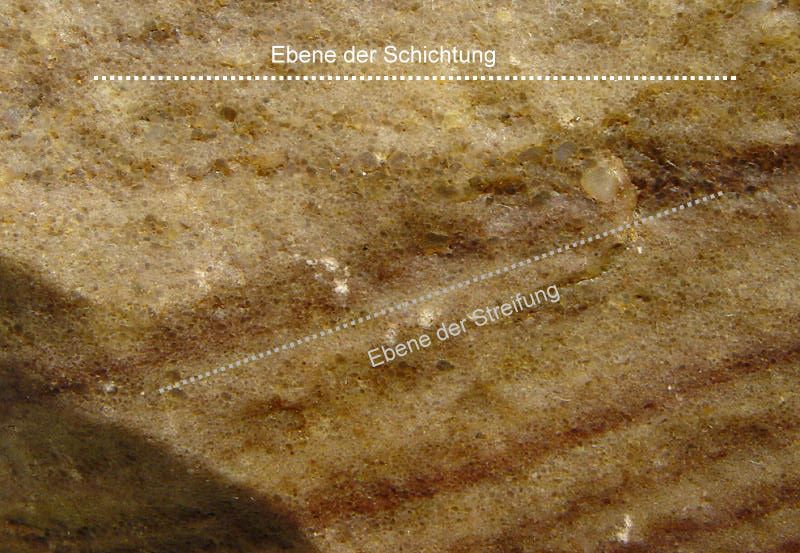 Schichtung und Streifung im Kalmarsund-Sandstein