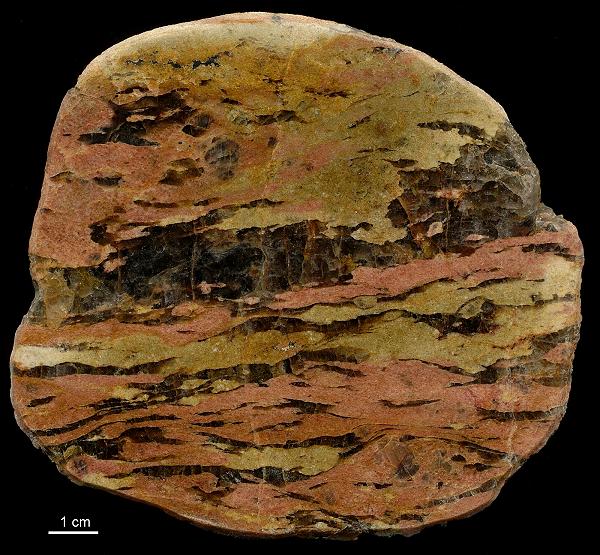 Flammenpegmatit aus dem Geschiebe an der Ostsee